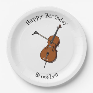 Cello cartoon illustration paper plate