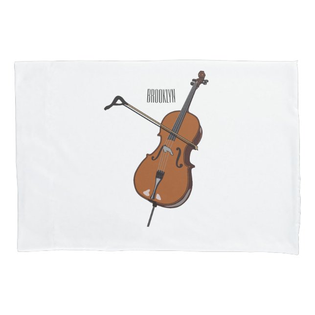 Cello cartoon illustration  pillowcase (Front)
