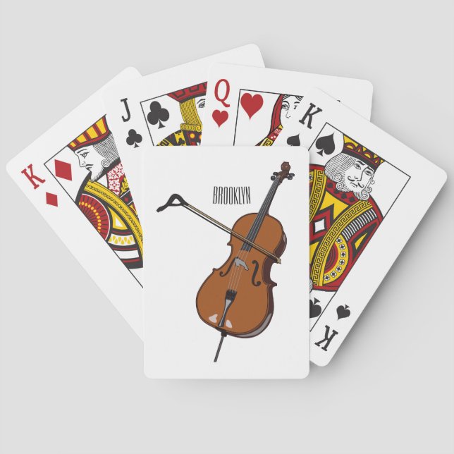 Cello cartoon illustration  playing cards (Back)
