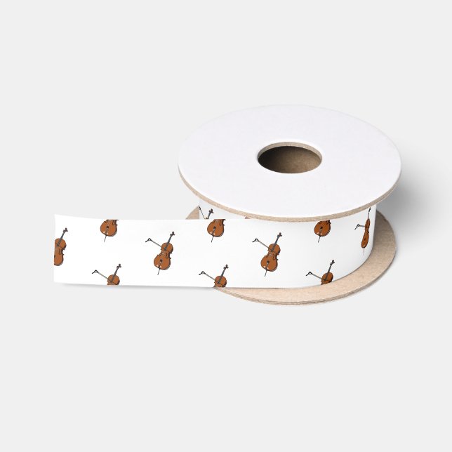 Cello cartoon illustration  satin ribbon (Spool)