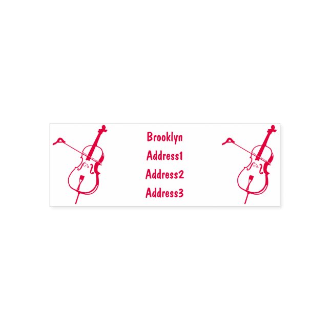 Cello cartoon illustration  self-inking stamp (Design)