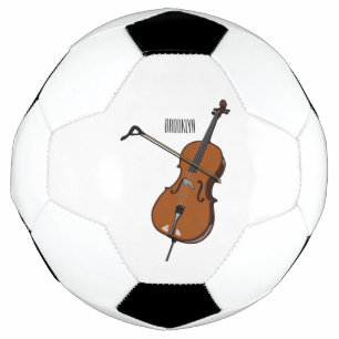 Cello cartoon illustration soccer ball