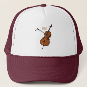 Cello cartoon illustration  trucker hat