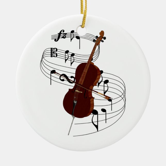Cello Ceramic Tree Decoration (Front)