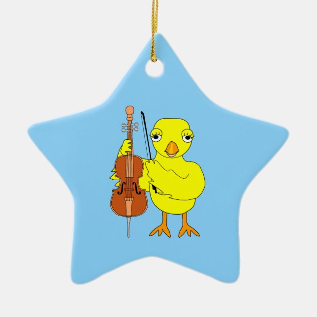 Cello Chick Ceramic Tree Decoration (Front)