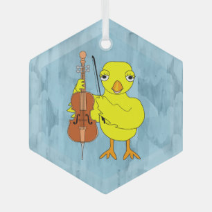 Cello Chick Glass Tree Decoration