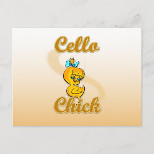 Cello Chick Postcard