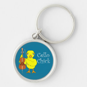Cello Chick Text Key Ring