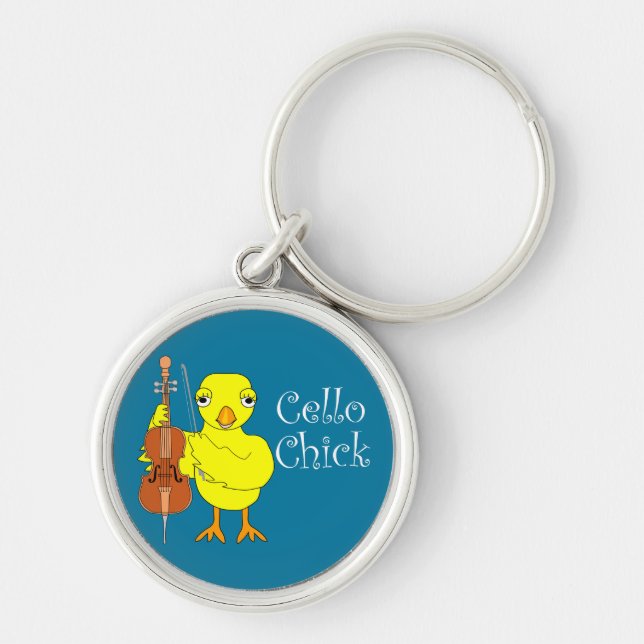 Cello Chick Text Key Ring (Front)