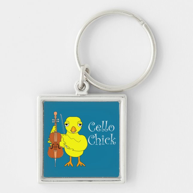 Cello Chick Text Key Ring (Front)