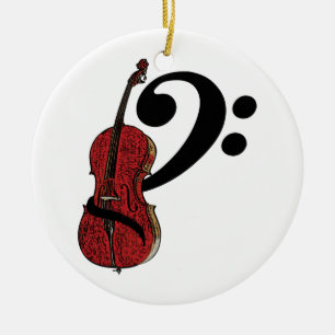 Cello Clef Ceramic Tree Decoration