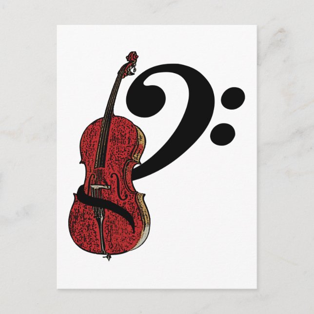 Cello Clef Postcard (Front)