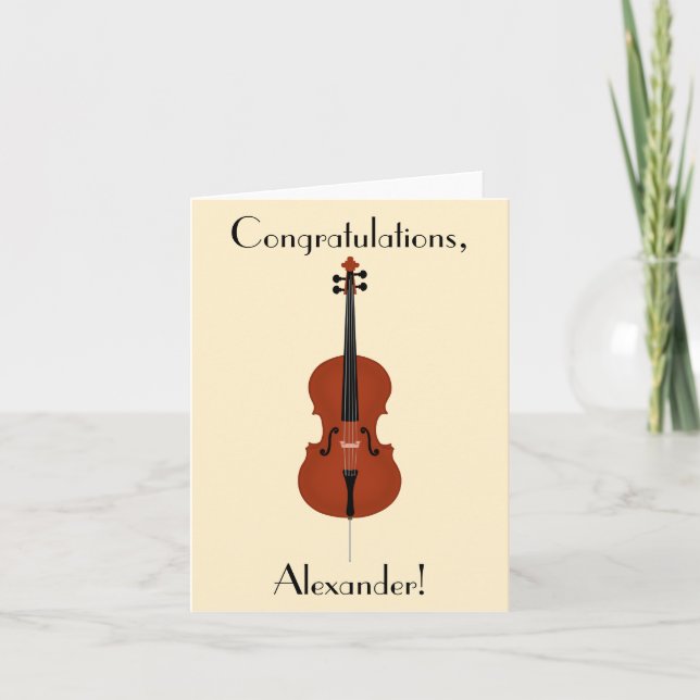 Cello Congratulations Folded Greeting Card (Front)