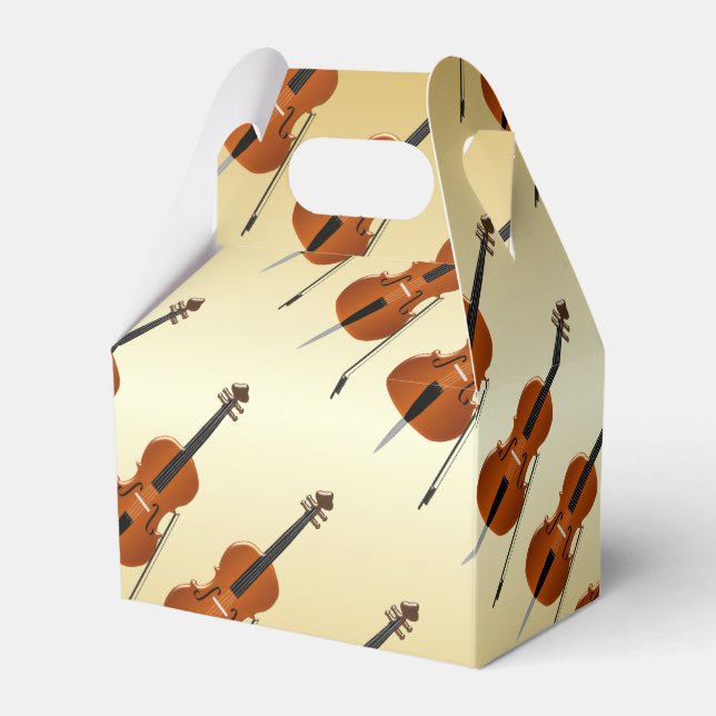 Cello Design Gold Coloured Favour Box (Front Side)