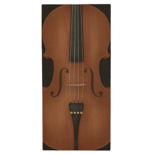 Cello Front & Back Custom Classical Music Wood Wood USB Flash Drive