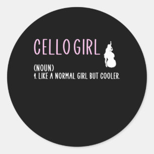Cello girls classic round sticker