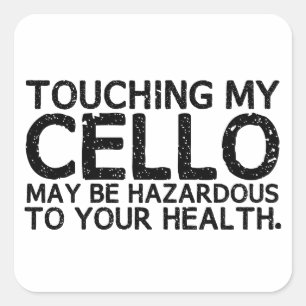 Cello Hazard Square Sticker