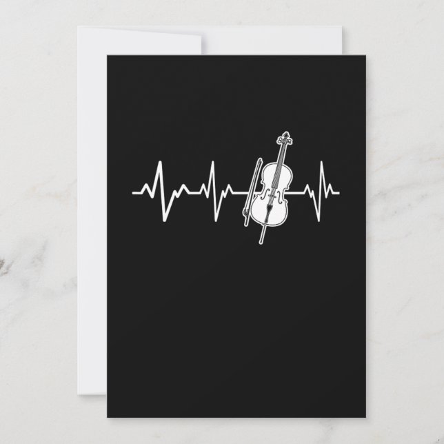 Cello Heartbeat Classic Cellist Gift Idea Invitation (Front)
