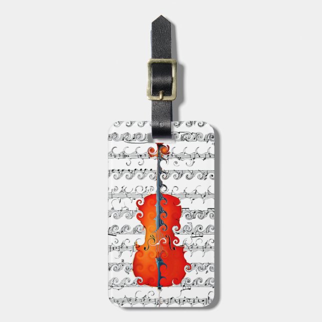 Cello & I Rock!_ Luggage Tag (Front Vertical)