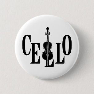 Cello In Cello 6 Cm Round Badge