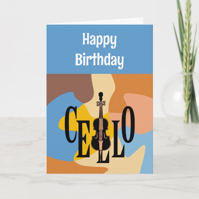 Cello In Cello Birthday Card (Front)