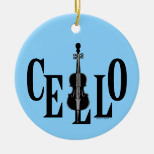 Cello In Cello Ceramic Tree Decoration