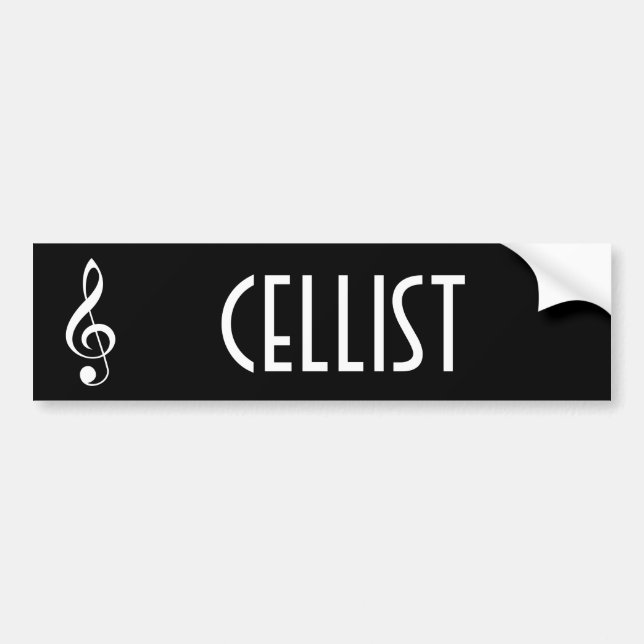 Cello Music Bumper Sticker Gift (Front)