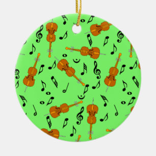 Cello Music Note Pattern Ceramic Tree Decoration