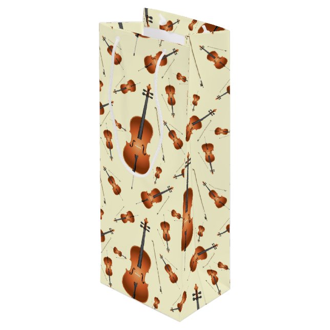 Cello Music Teacher Wine Gift Bag (Back Angled)