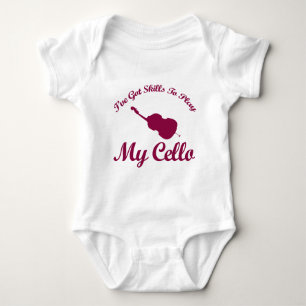 cello musical designs baby bodysuit