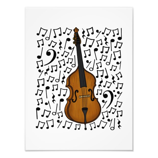 Cello Musical Notes Cellist String Music Teacher Photo Print (Front)