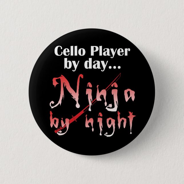 Cello Ninja 6 Cm Round Badge (Front)