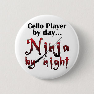 Cello Ninja 6 Cm Round Badge