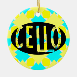 Cello Oval Rough Text Ceramic Tree Decoration