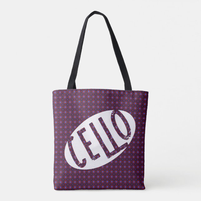 Cello Oval Rough Text Tote Bag (Back)