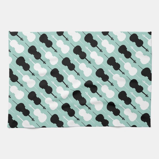 Cello Pattern Tea Towel (Horizontal)