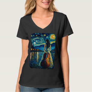 Cello Player Cellist Woman Orchestra Painting T-Shirt