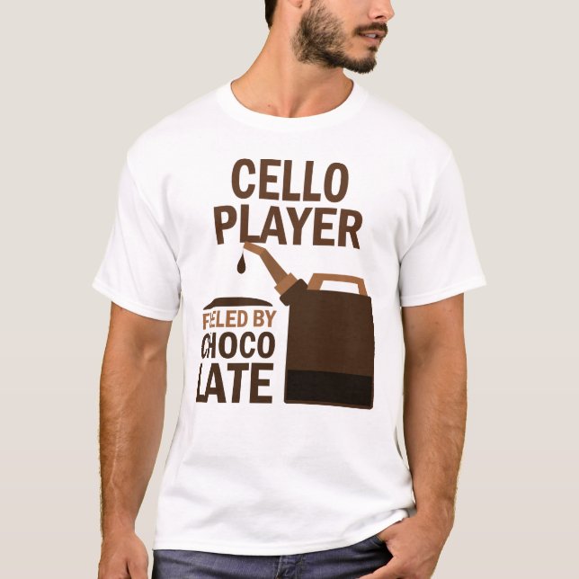 Cello Player (Funny) Chocolate T-Shirt (Front)