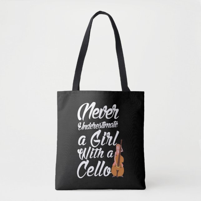 Cello Player Girl Orchestra Music Lover Musician Tote Bag (Front)