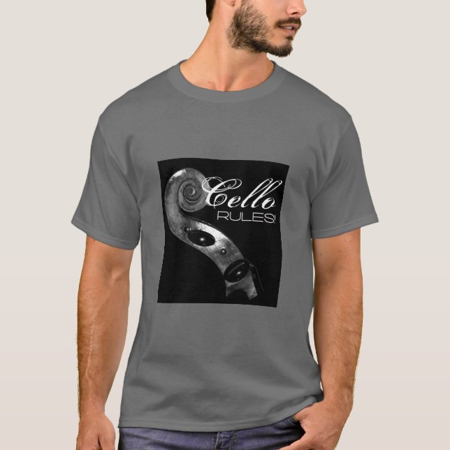 Cello Rules large -  Silver/black T-Shirt (Front)