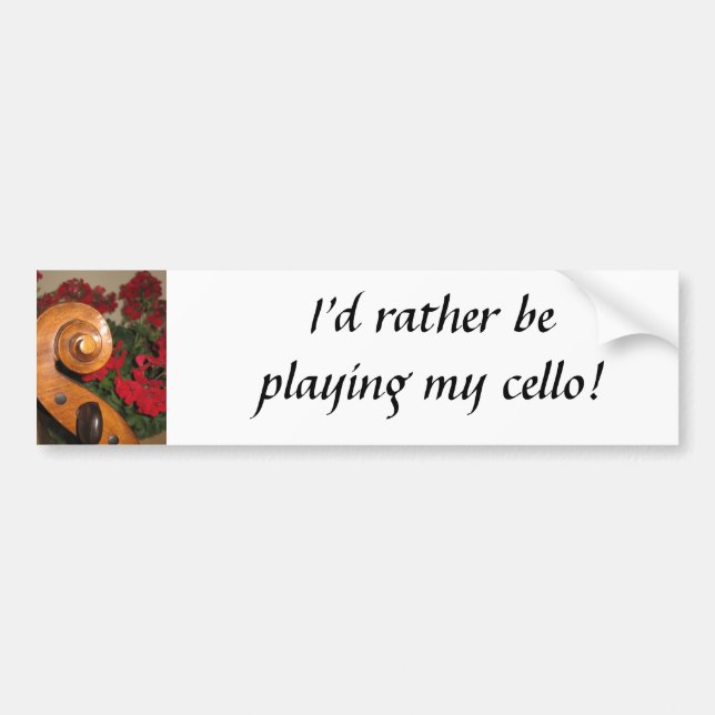 Cello Scroll Flowers bumper sticker (Front)