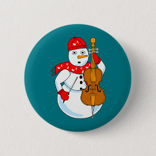 Cello Snowman 6 Cm Round Badge