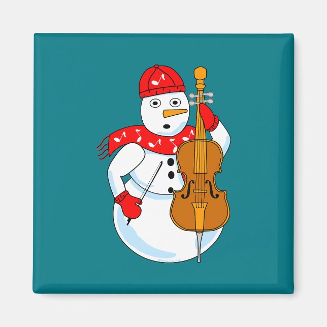 Cello Snowman Magnet (Front)
