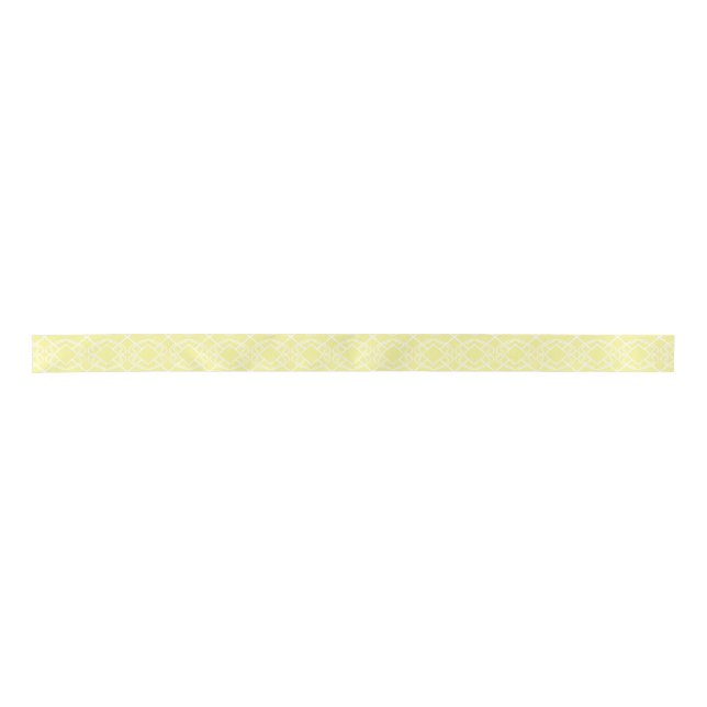Cello Soft Butter Yellow Trellis Design Satin Ribbon (Front)