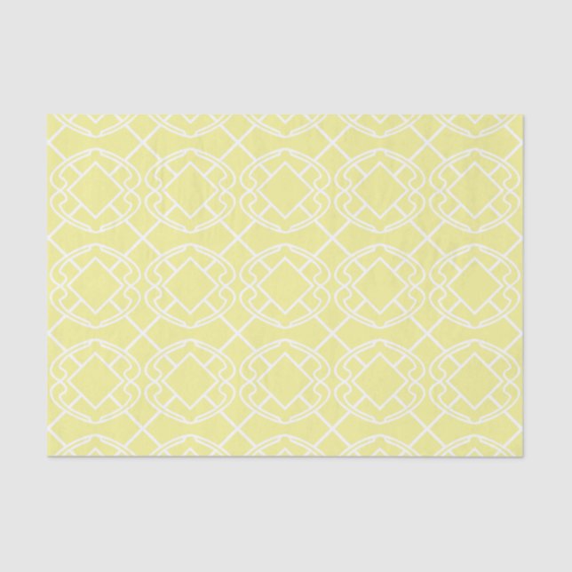 Cello Soft Butter Yellow Trellis Design Tissue Paper (Front)