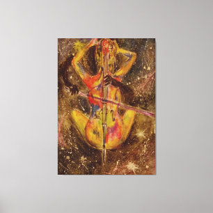 Cello Space Sonata Canvas Print - Abstract Paintin