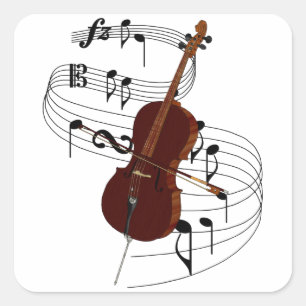Cello Square Sticker