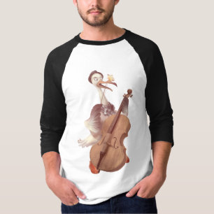 Cello Stork: Classical Music Animal in Yellow Mead T-Shirt