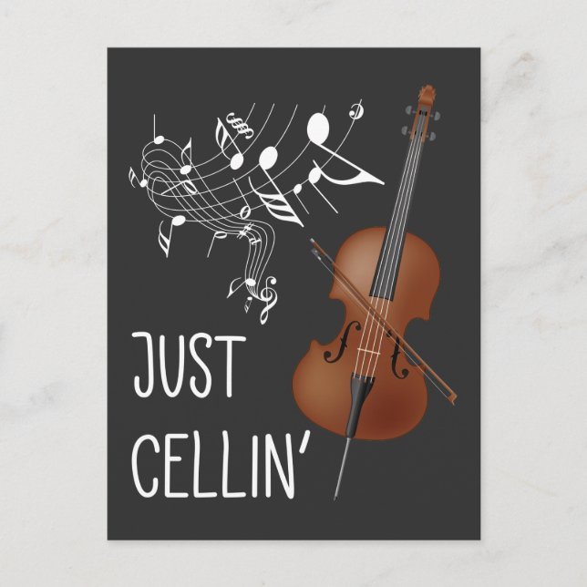 Cello String Instrument Cellist Humour violoncello Postcard (Front)