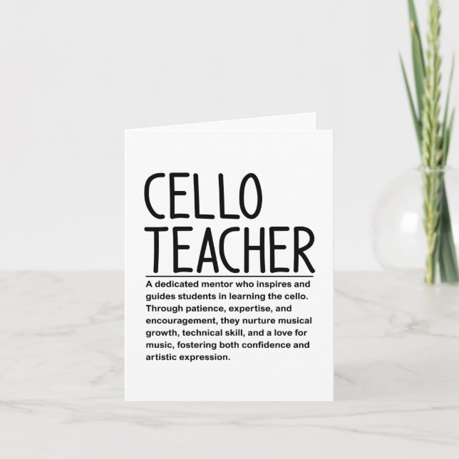 Cello teacher card (Front)